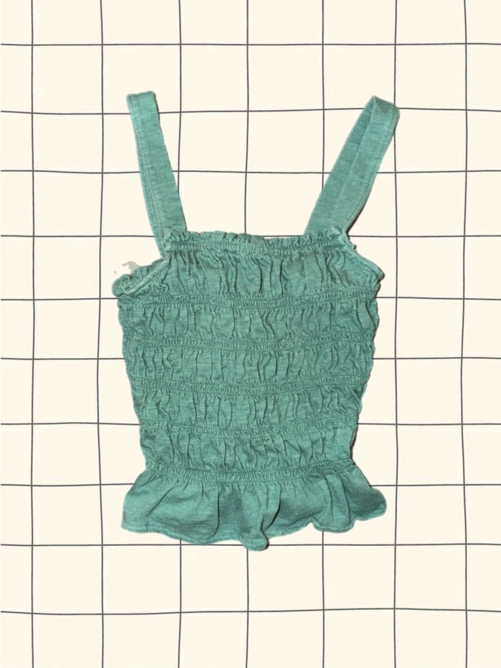 Universal Thred - Smocked Tank Top in Seafoam Green